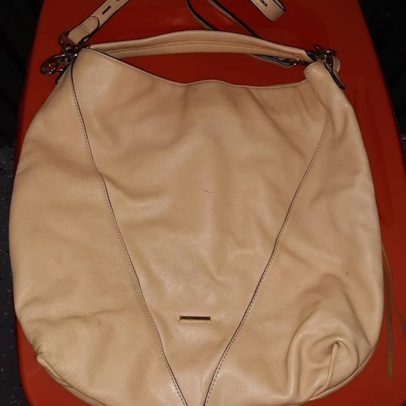 REBECCA MINKOFF Moto Tan Leather Shoulder Handbag - Picture 1 of 7